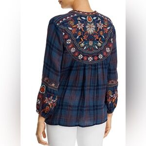 Johnny Was Workshop Plaid Tunic size M💙